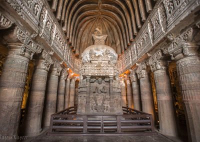 An Ajanta Cave with a Stupa