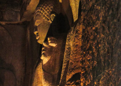 A Sculpture of Buddha in an Ajanta Cave