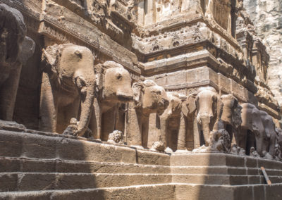 Elephants adorning the Shiva Temple