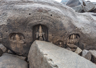 Bas relief carved boulders