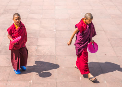 Young Monks Going for Lunch