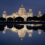 Illuminated Victoria Memorial & its reflection